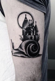 蜗牛纹身图案  施施而行的蜗牛纹身图案
