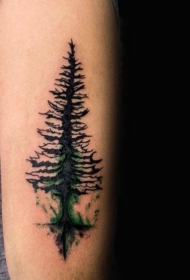 纹身树枝   清新秀丽的水彩树枝纹身图案