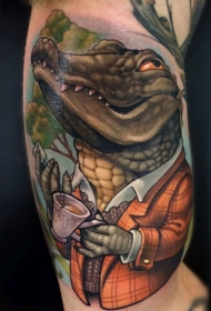 鳄鱼纹身图案   凶残可恶的鳄鱼纹身图案