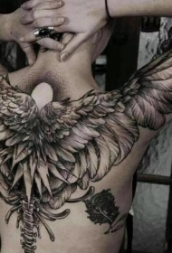 来自国外的一组漂亮翅膀纹身图案图片