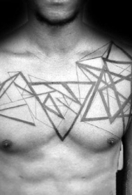 纹身图案胸部男   多款黑色的男生胸部纹身图案