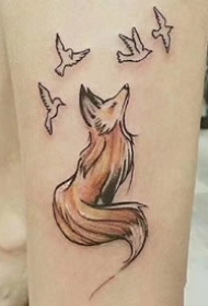 狐狸刺青：18张小清新的狐狸纹身图案赏析