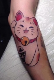 很可爱的的一组小招财猫纹身图案