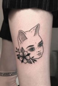 一组猫女头像纹身图片欣赏