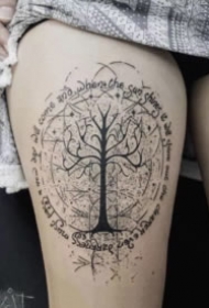 黑色小树主题的一组纹身图片