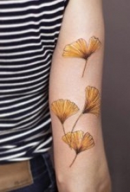叶子纹身图案 多款彩绘植物叶子主题的纹身图案