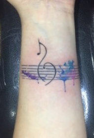 音乐符号纹身   8款婉转动听的音乐主题纹身图案