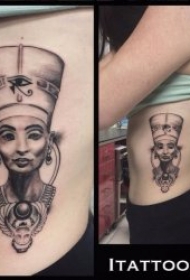 古埃及纹身 黑灰色调极具神秘色彩的古埃及纹身图案