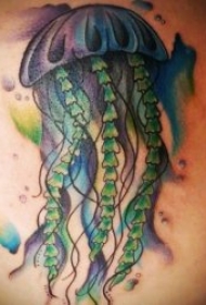 水母纹身图案  9张身姿柔软的水母纹身图案