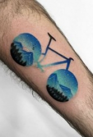 自行车纹身图案 简单有创意的一组自行车纹身图案
