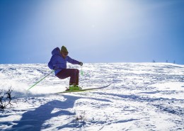 雪地里的滑雪爱好者图片