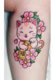 纹身招财猫图案 9款可爱的招财猫主题纹身图案