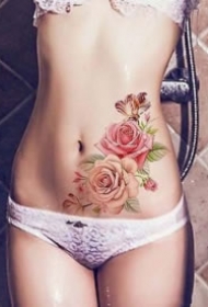 孕妇遮盖妊娠纹的11款女士腰部腹部纹身作品图案