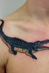 一组6张凶猛的鳄鱼纹身图片