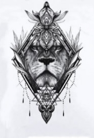 狮子座纹身 14款适合十二生肖的狮子纹身图片