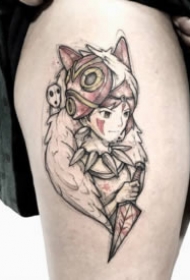 日本宫崎骏动画幽灵公主的9款纹身图案