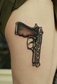手枪纹身 10款性感的黑色手枪纹身图片 有蕾哈娜同款