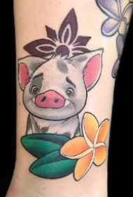 适合生肖属猪的9款可爱小猪纹身作品
