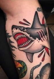 school 风格的鲨鱼纹身