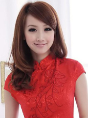 中国红新娘旗袍发型图片[4P]