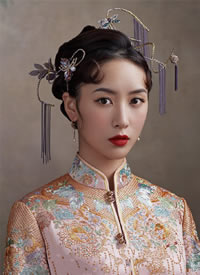 娴静温婉的中式旗袍造型图片