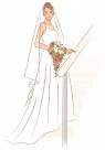 女性婚纱照卡通插画矢量图片(13张)
