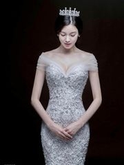 韩女星郑佳恩婚纱写真 尽展优雅气质