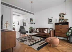 搭配胡桃木色家具的北欧风格装修效果图欣赏