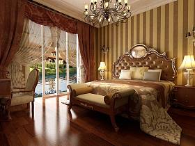 欧式卧室吊顶窗帘设计方案