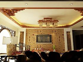 中式中式风格客厅三居装修图