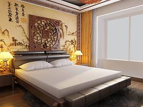 中式中式风格卧室三居设计方案