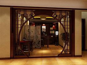 中式书房玄关玄关柜装修案例