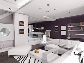 现代现代风格客厅三居设计案例展示