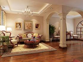 美式美式风格客厅吊顶背景墙沙发客厅沙发设计方案