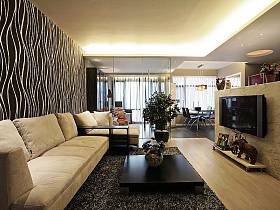 现代现代风格客厅电视背景墙设计方案