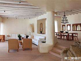 地中海地中海风格客厅别墅吊顶设计方案