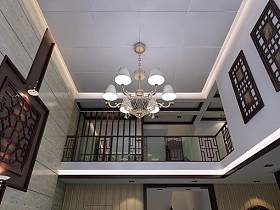 中式客厅吊顶楼梯效果图