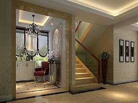 欧式欧式风格别墅过道楼梯装修效果展示
