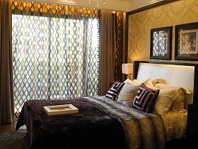 欧式美式卧室窗帘装修案例