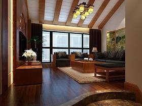中式客厅实木家具图片