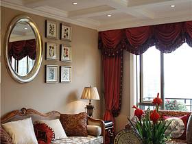 欧式欧式风格客厅别墅吊顶窗帘装修图