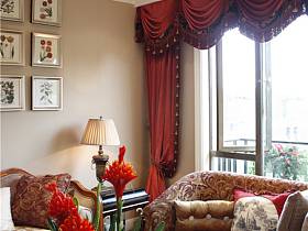 欧式欧式风格客厅别墅窗帘设计方案