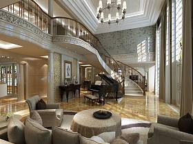 欧式欧式风格休闲区楼梯设计方案