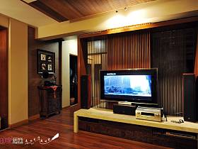 中式客厅跃层电视背景墙设计图