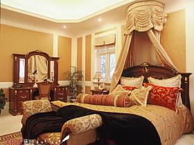 欧式卧室别墅吊顶窗帘设计案例展示