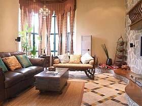 东南亚东南亚风格客厅窗帘设计方案