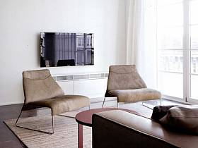 现代客厅单身公寓电视背景墙设计案例