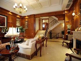 美式客厅楼梯装修案例
