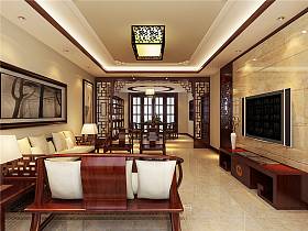 中式中式风格新中式客厅吊顶电视背景墙图片