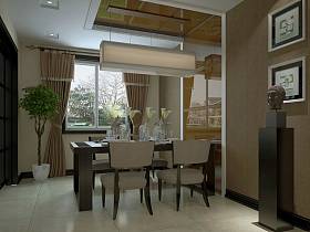 中式中式风格餐厅吊顶窗帘设计图